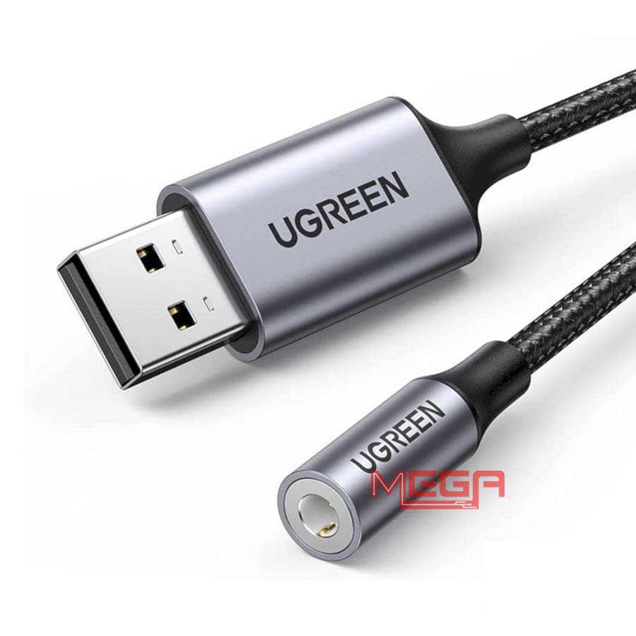 Đầu Chuyển âm thanh USB 2.0 sang AV 3.5mm dài 25cm Ugreen 30757