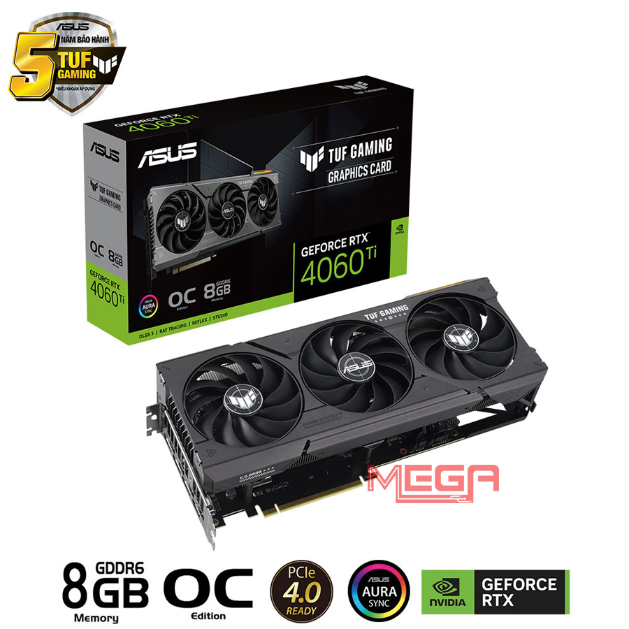 Vga Asus TUF GeForce RTX 4060 Ti 8GB OC GDDR6 GAMING (TUF-RTX4060TI-O8G-GAMING)