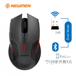 Chuột Newmen Bluetooth D500 Xám - Đen