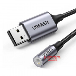 Đầu Chuyển âm thanh USB 2.0 sang AV 3.5mm dài 25cm Ugreen 30757