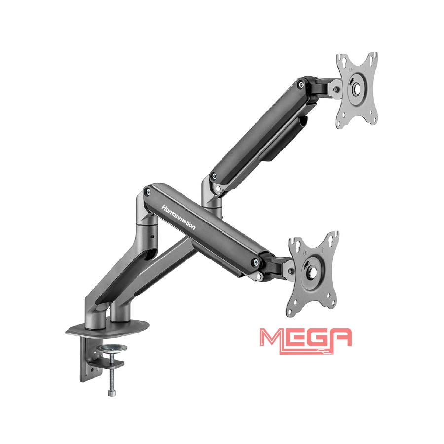 Giá treo màn hình Human Motion T6 Pro Dual Xám-Đen
